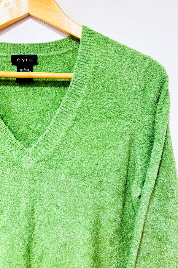 Chandail vert en ratine douce (l)-evie-La Penderie du Paradis ๐