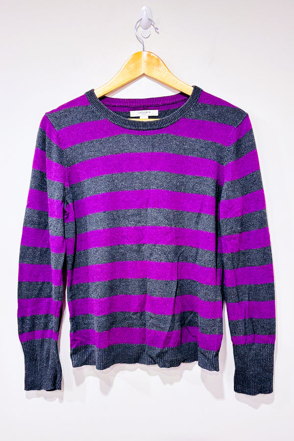 Chandail gris et mauve rayé (l)-Liz Claiborne-La Penderie du Paradis 🕊