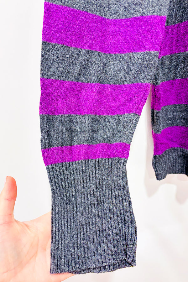 Chandail gris et mauve rayé (l)-Liz Claiborne-La Penderie du Paradis 🕊