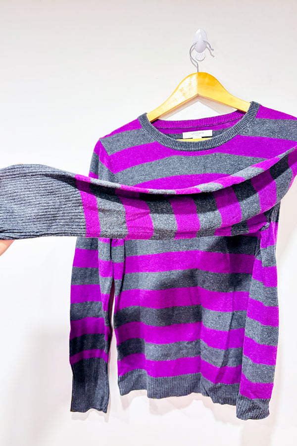 Chandail gris et mauve rayé (l)-Liz Claiborne-La Penderie du Paradis 🕊