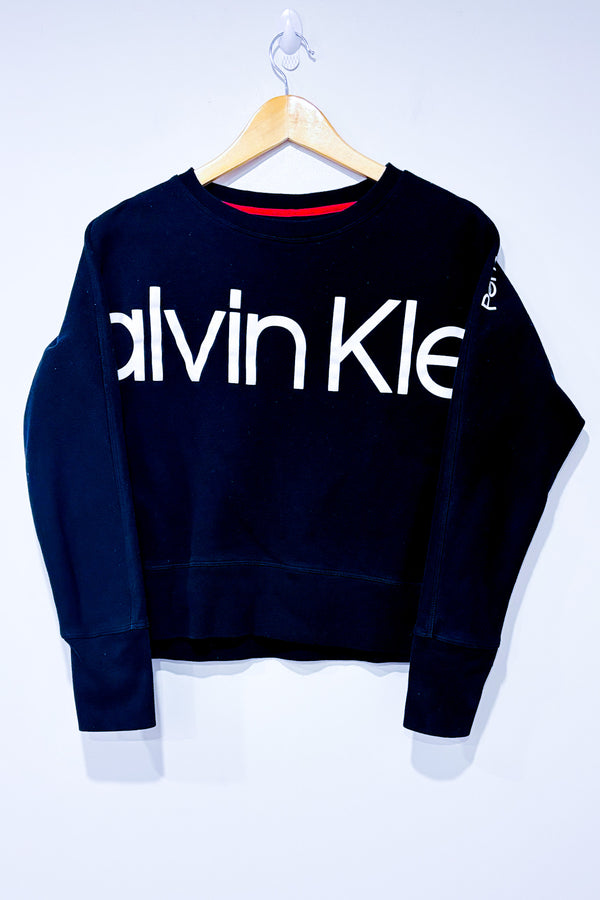 Chandail ample noir en coton ouaté (s)-Calvin Klein-La Penderie du Paradis 🕊