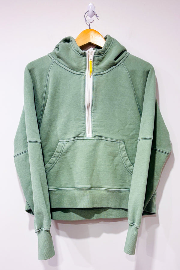 Chandail en coton ouate vert avec capuchon (s)-Aerie-La Penderie du Paradis ๐