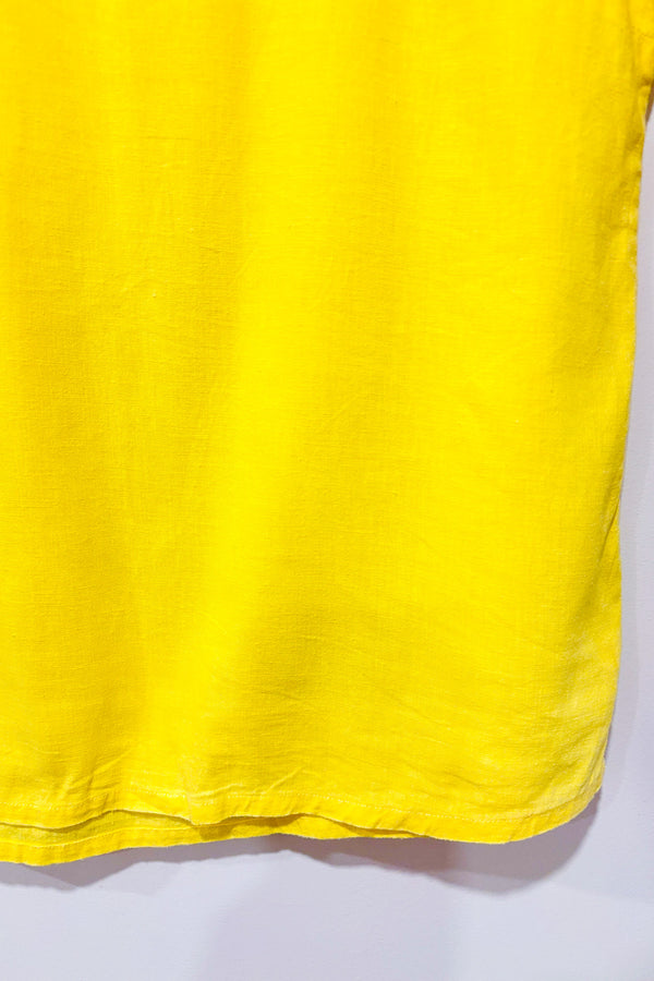 T-shirt jaune en lin (s)* seconde main - Laura- La Penderie du Paradis