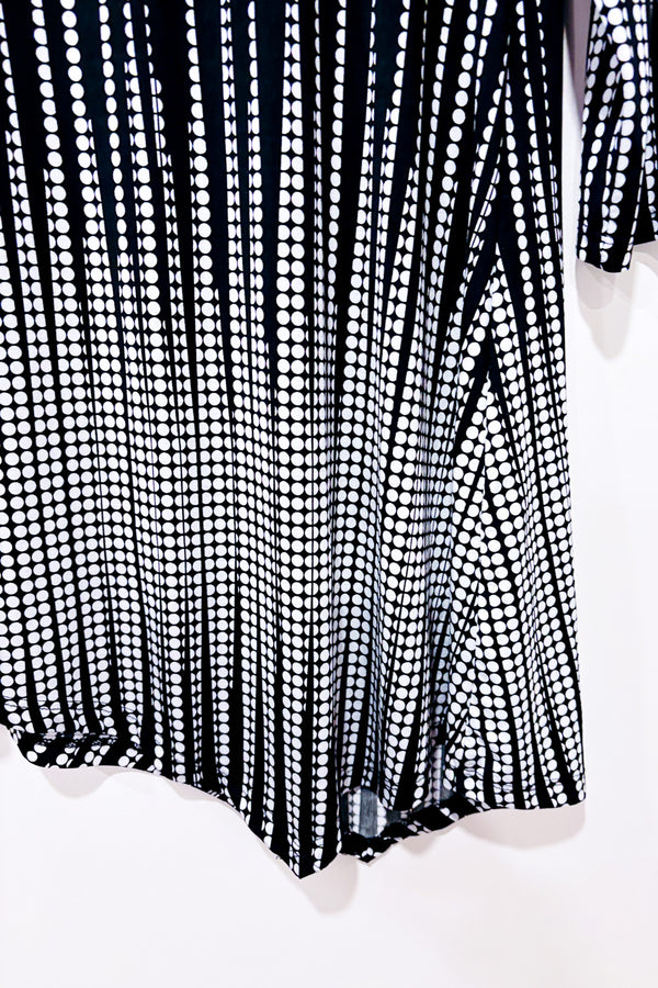 Tunique asymétrique noire et blanche à pois (m) seconde main - ADX- La Penderie du Paradis
