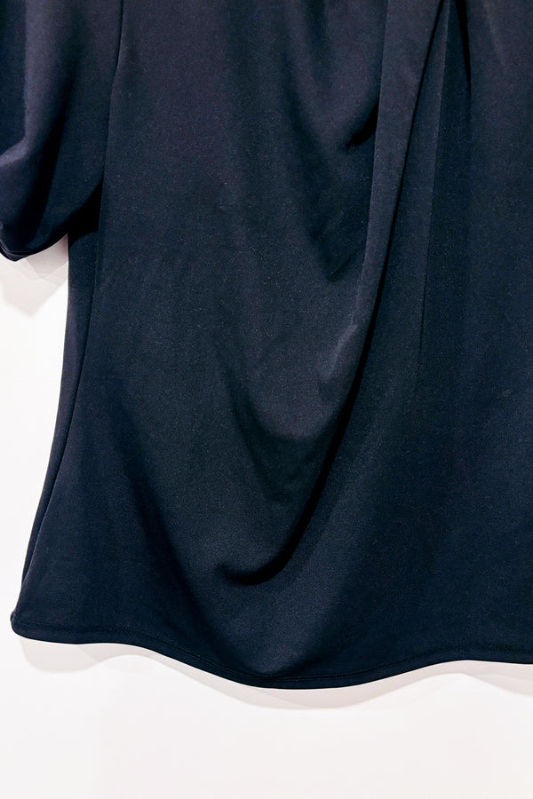 Haut noir à col haut et manches bouffantes (l) seconde main - RW&CO.- La Penderie du Paradis