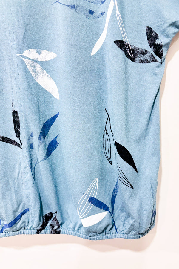 Haut turquoise fleuri (l) seconde main - Reitmans- La Penderie du Paradis