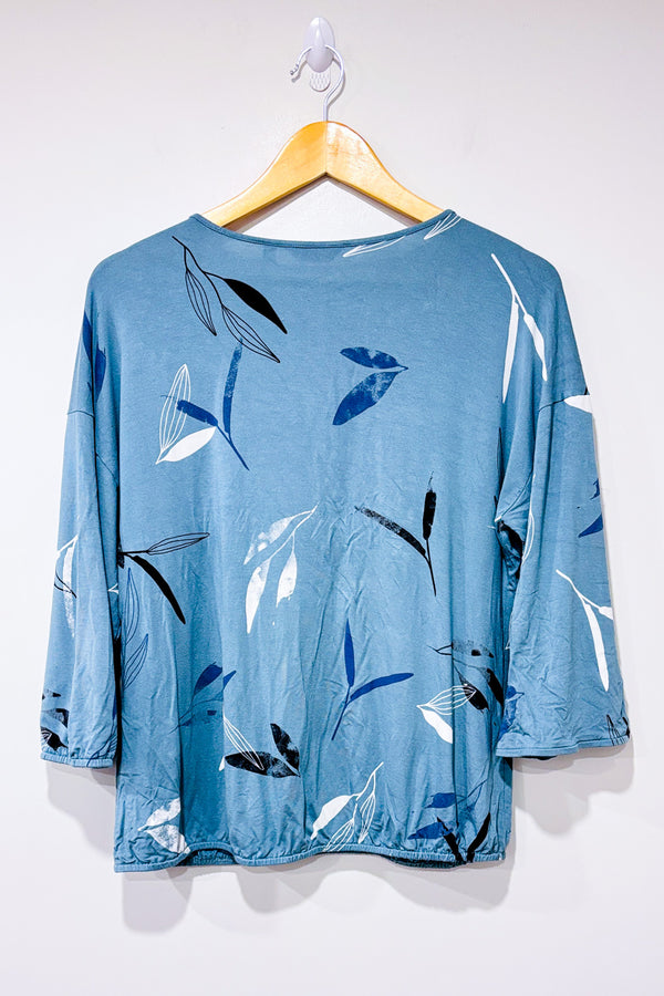 Haut turquoise fleuri (l) seconde main - Reitmans- La Penderie du Paradis