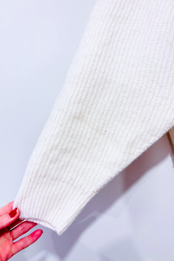 Chandail beige en laine* seconde main - Bianco & Blu- La Penderie du Paradis