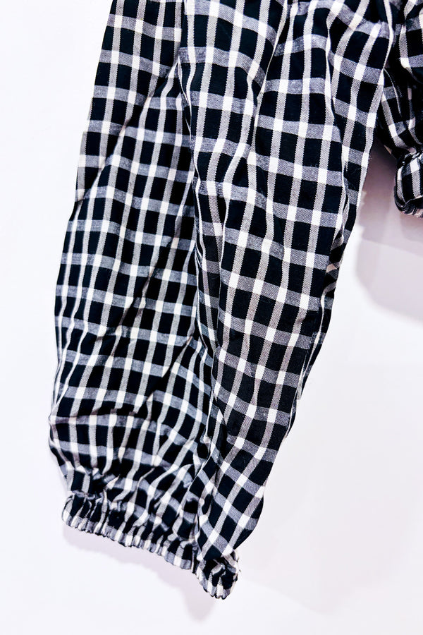 Crop top noir et blanc à carreaux avec épaules denudées* seconde main - Wilfred- La Penderie du Paradis