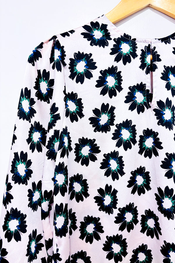 Blouse rose pâle fleurie seconde main - Ted Baker London- La Penderie du Paradis