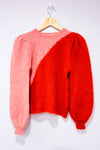 Chandail orange et rose en laine* seconde main - Zara- La Penderie du Paradis