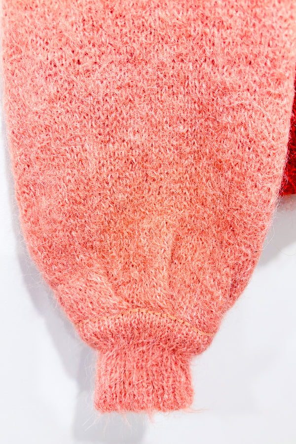 Chandail orange et rose en laine* seconde main - Zara- La Penderie du Paradis