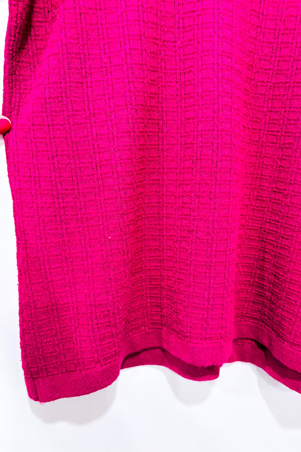 Chandail framboise en tricot léger seconde main - Emotions- La Penderie du Paradis