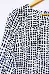 Blouse blanche à pois marine seconde main - Merona- La Penderie du Paradis