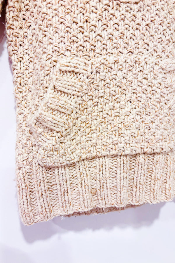Chandail beige en laine épaisse seconde main - Roots- La Penderie du Paradis