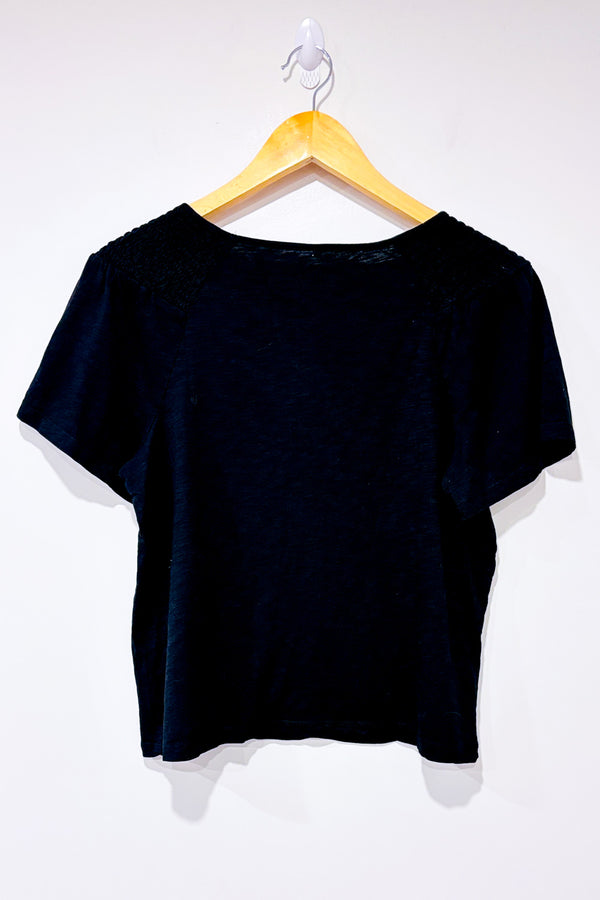 T-shirt noir basique seconde main - Cleo Petite- La Penderie du Paradis
