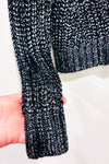 Chandail en tricot noir et argent métallisé* seconde main - Dynamite- La Penderie du Paradis