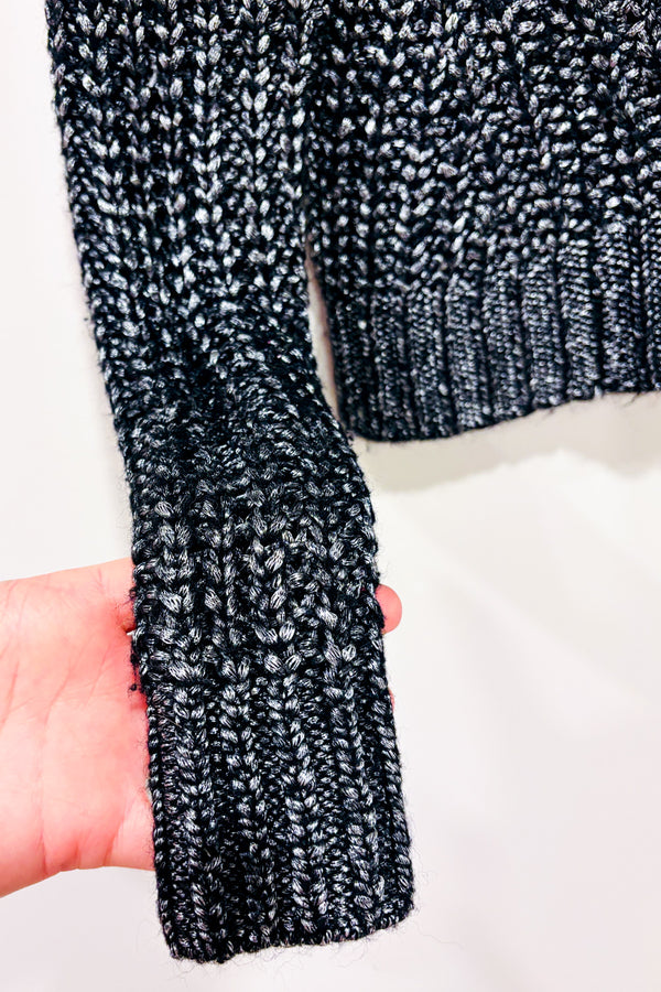 Chandail en tricot noir et argent métallisé* seconde main - Dynamite- La Penderie du Paradis