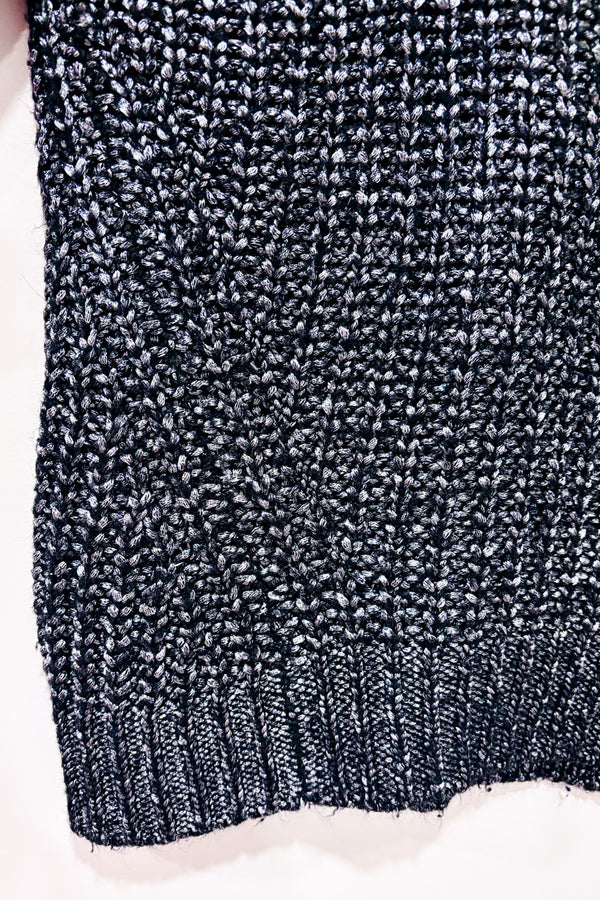Chandail en tricot noir et argent métallisé* seconde main - Dynamite- La Penderie du Paradis