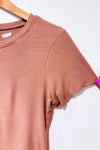 T-shirt court côtelé taupe seconde main - Bozzolo- La Penderie du Paradis