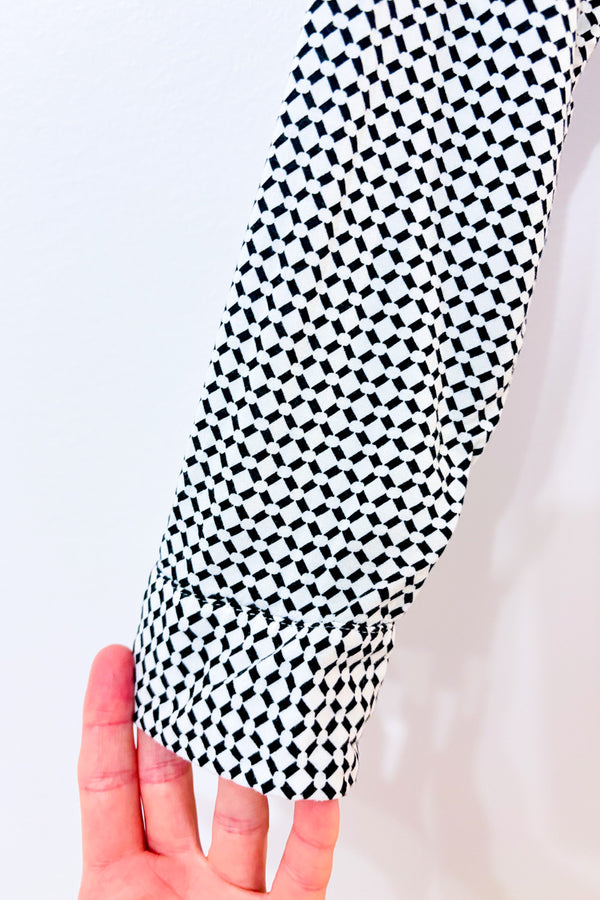 Blouse noire et blanche à motifs seconde main - RW&CO.- La Penderie du Paradis