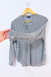Blouse noire et blanche à motifs seconde main - RW&CO.- La Penderie du Paradis