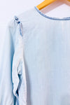 Haut bleu pâle en denim seconde main - Suko Jeans- La Penderie du Paradis