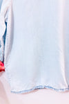 Haut bleu pâle en denim seconde main - Suko Jeans- La Penderie du Paradis