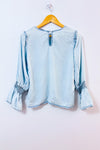 Haut bleu pâle en denim seconde main - Suko Jeans- La Penderie du Paradis