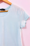 T-shirt basique bleu pâle seconde main - Mango- La Penderie du Paradis