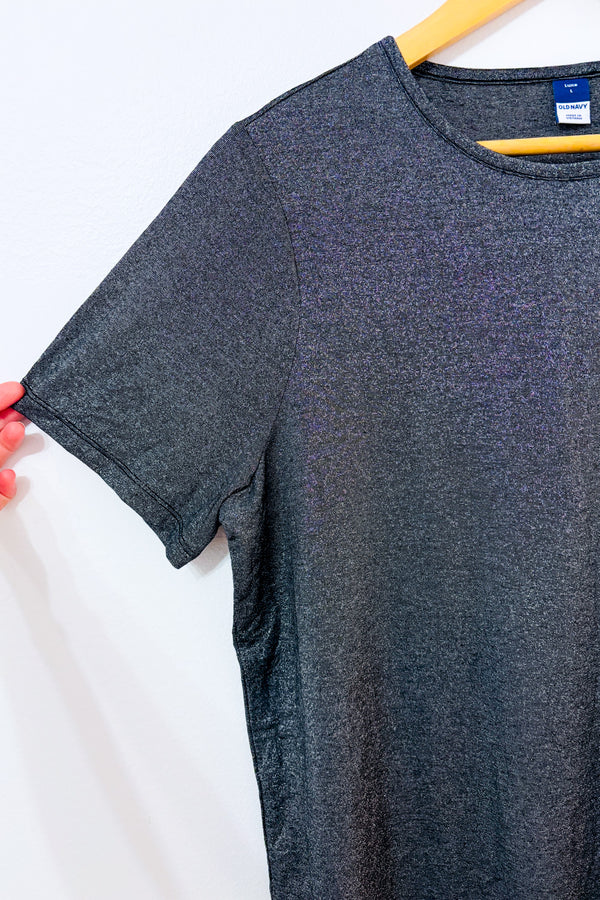 T-shirt argent scintillant à manches courtes* seconde main - Old Navy- La Penderie du Paradis
