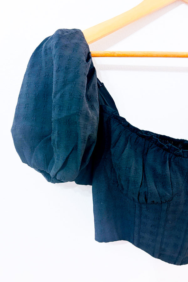 Haut corset noir à manches bouffantes* seconde main - ASTR the Label- La Penderie du Paradis