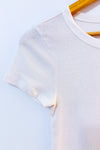 T-shirt court blanc cassé ajusté seconde main - American Eagle- La Penderie du Paradis