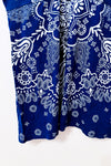 Haut cache-cœur bleu à motif paisley seconde main - SWS Streetwear Society- La Penderie du Paradis
