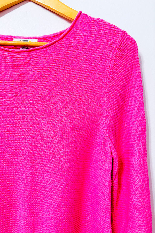 Chandail rose texturé à manches longues* seconde main - Lord + Taylor- La Penderie du Paradis