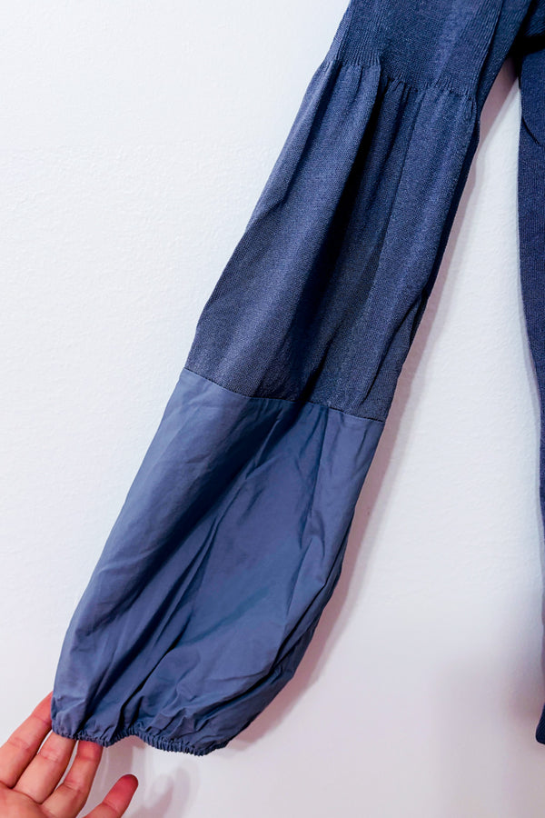 Chandail gris à manches bouffantes* seconde main - COS- La Penderie du Paradis