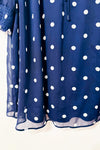 Blouse fluide marine à pois blancs manches courtes seconde main - Tamara H.- La Penderie du Paradis