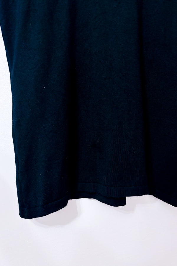 Haut noir en tricot à col roulé manches courtes seconde main - Marie-Claire- La Penderie du Paradis