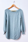 Chandail Reitmans bleu eau en tricot à torsades