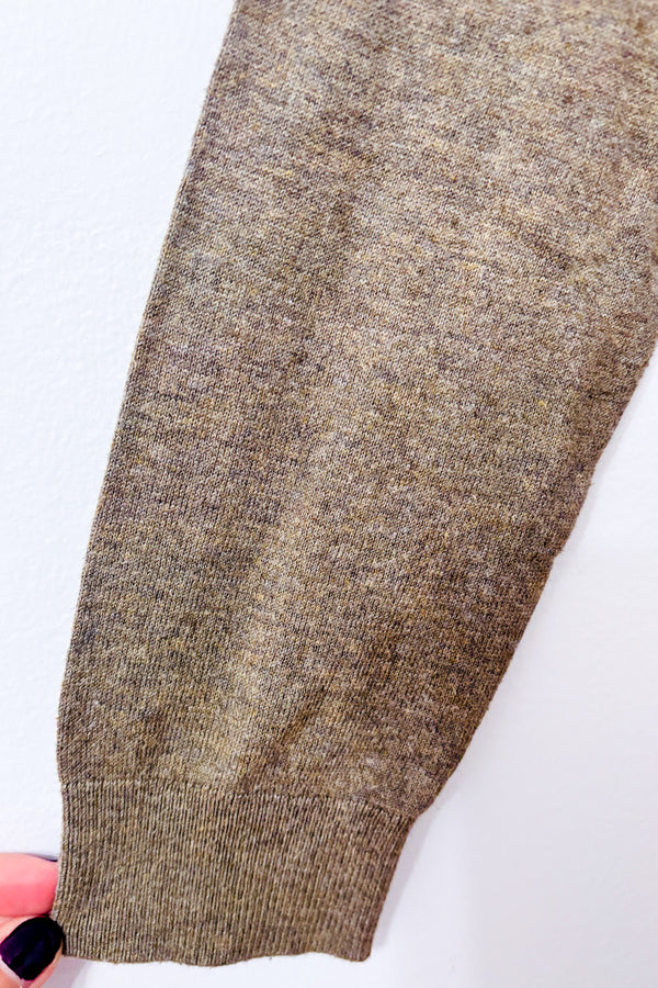 Chandail taupe et crème à bandes contrastantes* seconde main - Banana Republic- La Penderie du Paradis