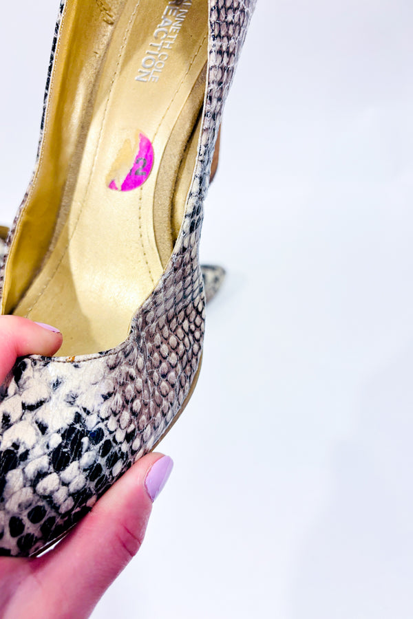 Chaussures beige et noir motif serpent (8.5)-Kenneth Cole Reaction-La Penderie du Paradis đ