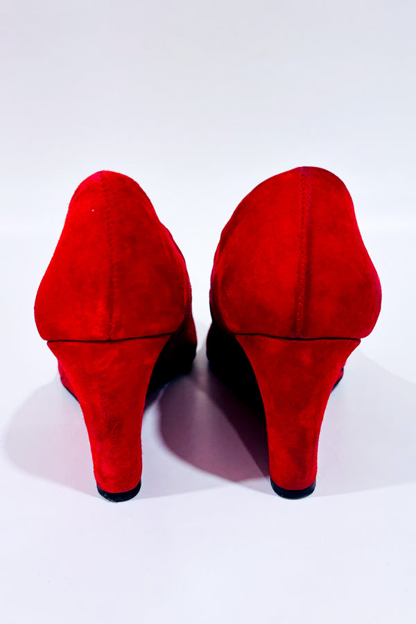 Chaussures rouges en suède avec talon compensé (7)-Bandolino-La Penderie du Paradis 🕊