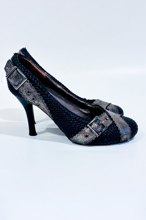 Chaussures noires avec paillettes or (6.5)-Naughty Monkey-La Penderie du Paradis 🕊