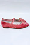 Chaussures ballerine rose en velours avec bride* seconde main - Oasis Society- La Penderie du Paradis