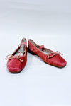 Chaussures ballerine rose en velours avec bride* seconde main - Oasis Society- La Penderie du Paradis