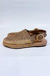 Sandales espadrilles slingback beige en jute seconde main - Zara- La Penderie du Paradis