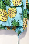 XX_Chemise ample crop top bleue avec ananas (m) seconde main Autres