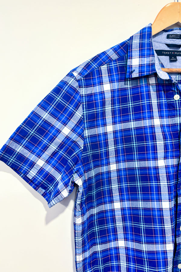 Chemise bleue à carreaux (m) - Homme seconde main Tommy Hilfiger