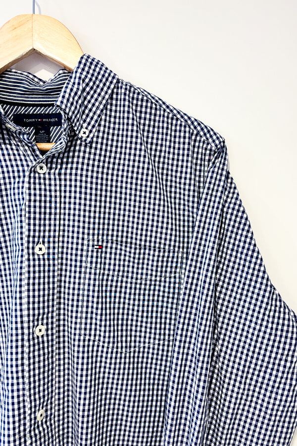 Chemise bleue à carreaux (s) - Homme seconde main Tommy Hilfiger