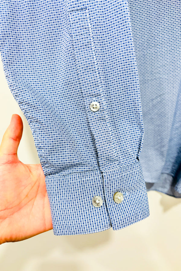 Chemise bleue à motifs (l) -- La Penderie du Paradis ?